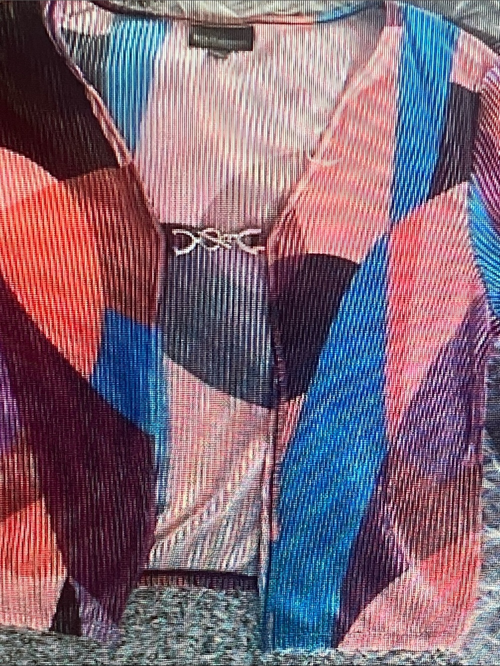 BOLD elements Colorblock Open-Front Blazer in Pink, Blue & Black